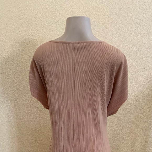 Zara W/B Collection Size Small Tan Color Sleeveless Micro Pleated Kaftan Dress - Picture 5 of 10